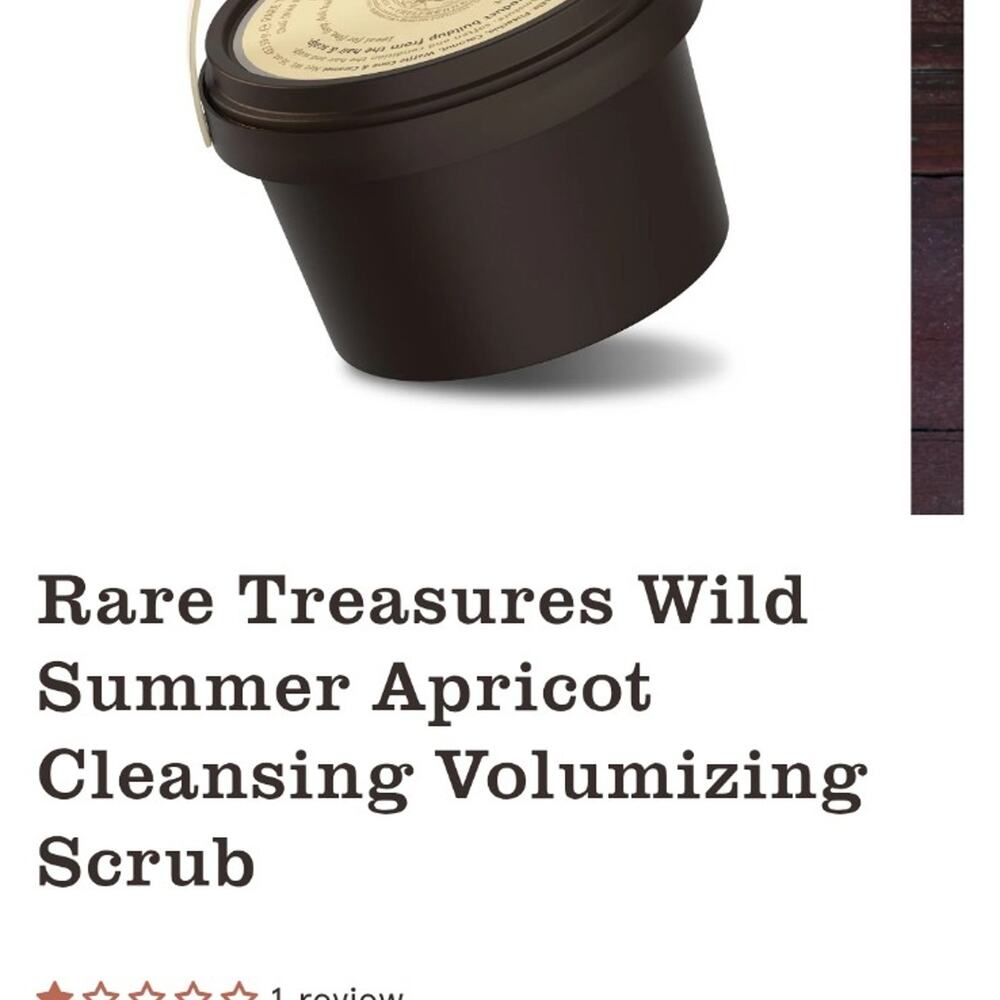 New Rare Treasures Wild Summer Apricot Cleansing Volumizing Scrub Clay to Foam